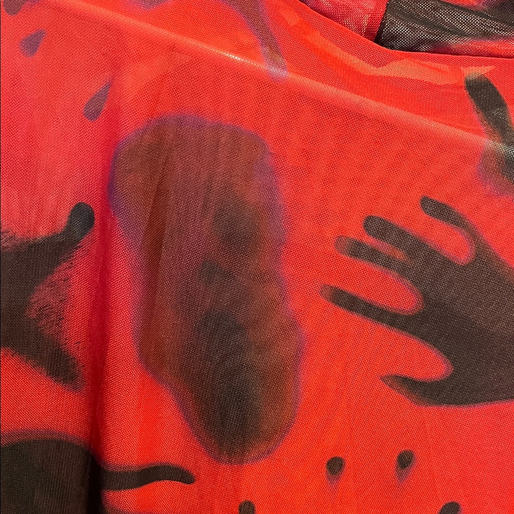 Blackmilk Red and Black Handprint Long-Sleeve Tee - Picture 7 of 7